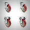 Service Caster 5 Inch SS Red Polyurethane Top Plate Caster Set with 2 Brake 2 Rigid SCC SCC-SS20S514-PPUB-RED-TLB-2-R514-2 - alternate 1